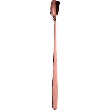 Cuillère de cuisine OuZhan en acier inoxydable, long manche, pour mélanger café, dessert et cocktails, rose doré. (1/3)