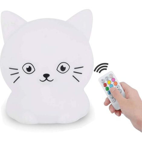 Veilleuse En Silicone - Lampe De Chevet Portable Avec Télécommande - 3 Modes De Fonctionnement Et Réglage De La Luminosité - Pour Chambre D'Enfant - 1 Pièce (1/5)