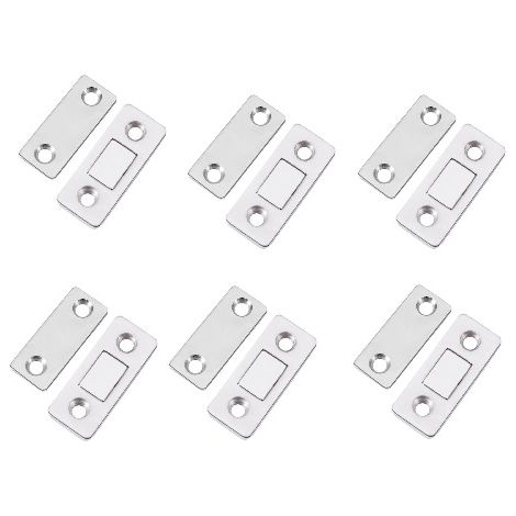 Stop Porte Magnétique - 4 mm Épaisseur - Force Magnétique 2 kg - Pour Armoire Cuisine Tiroir Bibliothèque - Lot de 6 (1/5)