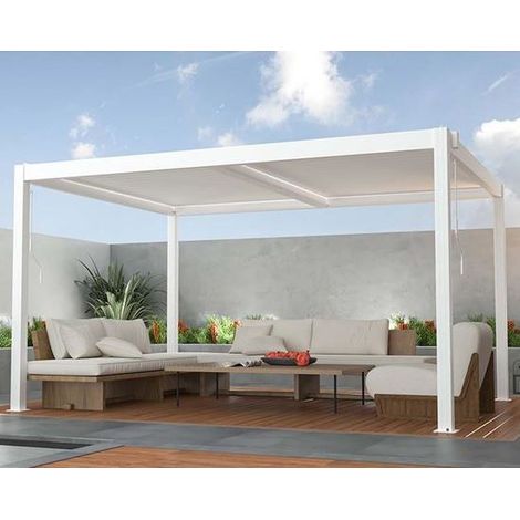 Pergola Novia 4x3 m bioclimatica in alluminio con lamelle orientabili (1/4)