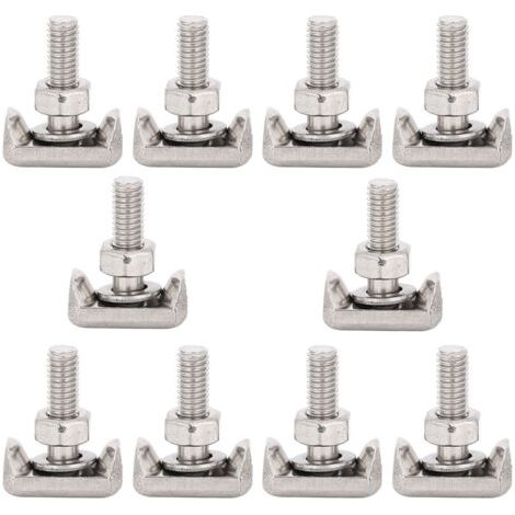 DEESSE SHOP-10 pièces borne de batterie boulon en acier inoxydable boulon en t connecteur de borne de câble de batterie vis de boulon de tendeur 19116852 convient pour Saturn. (1/5)