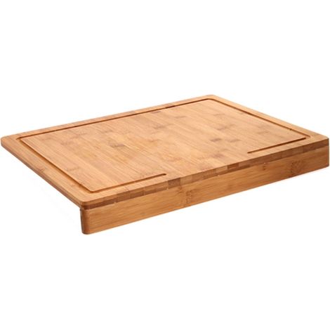 Five Simply Smart – Planche à découper en bambou 45x35cm – Épaisseur 5cm – Compatible tous couteaux – Découpe fruits, légumes, viandes, pains