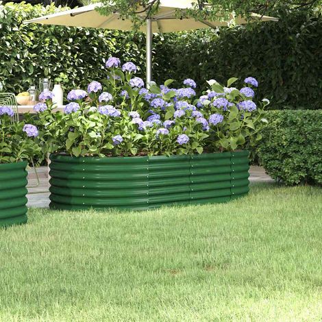 Lit surélevé de jardin Acier galvanisé 152x80x36 cm Vert (1/5)