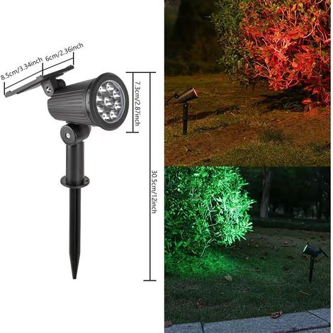 Projecteur solaire extérieur 9 LED haute luminosité, étanche IP65, sans fil, installation facile, pour éclairage d'arbres, jardins, pelouses et terrasses (1/3)
