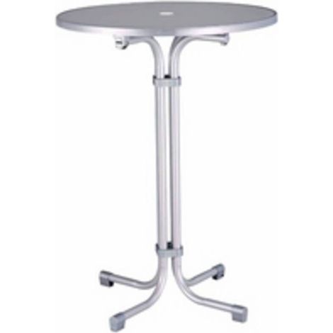 [NEUWERTIG] B-Ware Best Stehtisch Multiflex Rund Klapptisch Gartenmöbel Silber Stahl Ø80cm 110cm (1/2)