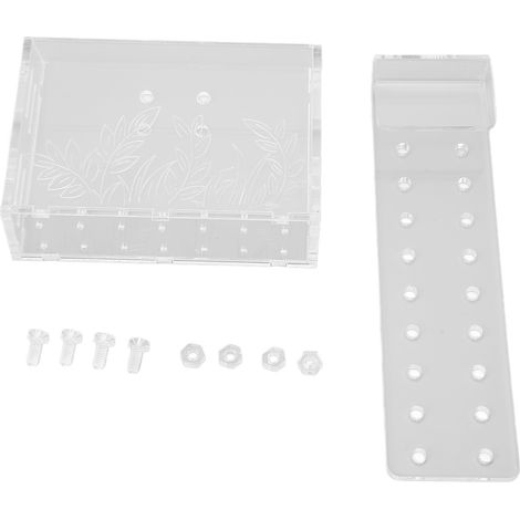 Pot de fleurs aquatique pour aquarium en acrylique transparent, suspendu avec crochet et trous, grand crochet (1/5)