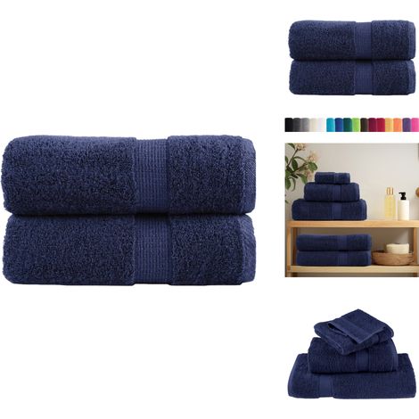 Premium-Seiftücher SOLUND 2 Stk. Marineblau 30x30 cm 600 g/m² - Baumwolle - Handtücher - Küchenhandtücher - Gesichtshandtücher - Sporttücher (1/5)
