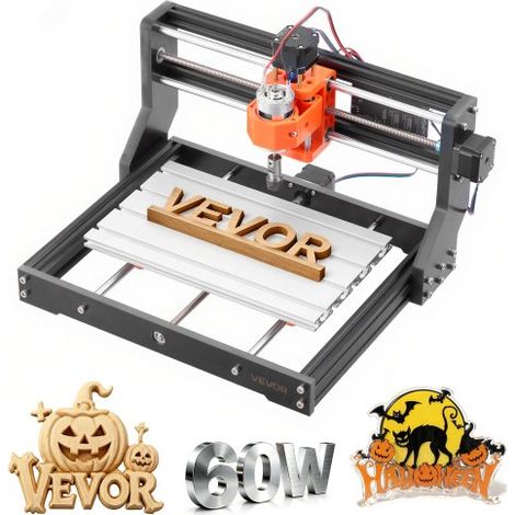 Fresadora CNC en Madera de 3 Ejes, Husillo de 60 W, Área de Trabajo 300 x 180 x 40 mm, Estructura de Aleación de Aluminio, para Tallado y Corte de Madera y Acrílico (1/5)