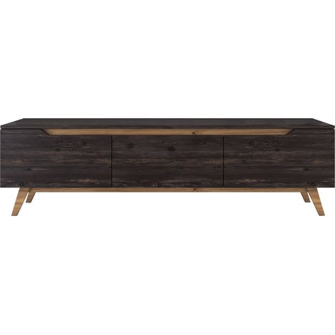 Porta TV in legno "Digi" - 180 x 35 x 48 cm - Nero