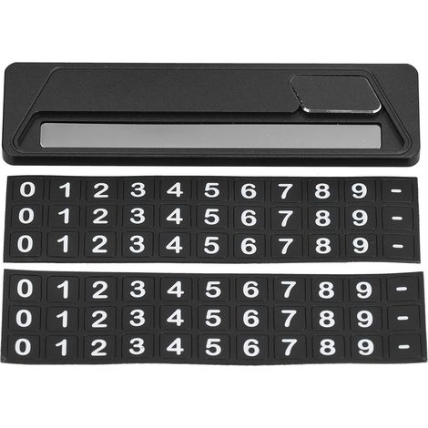 Plaque de stationnement temporaire en alliage d'aluminium avec numéro de téléphone - Accessoires pour parkings - Noir (1/5)