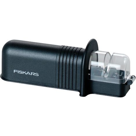 Fiskars – Aiguiseur de couteaux Essential Roll Sharp – Guide d'affûtage céramique – Base anti-dérapante – Tranchant optimal pour tous les couteaux