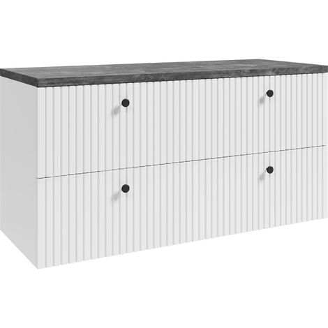 Badplaats Meuble sous-vasque Saros 120 cm - Blanc - avec plan de