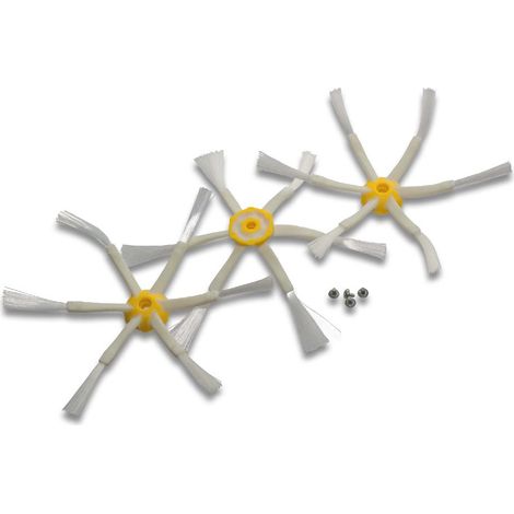 vhbw 3x spazzola laterale compatibile con iRobot Roomba 532, 530, 531, 500, 510, 520, 534, 535, serie 500 robot aspirapolvere - Set spazzole, bianco