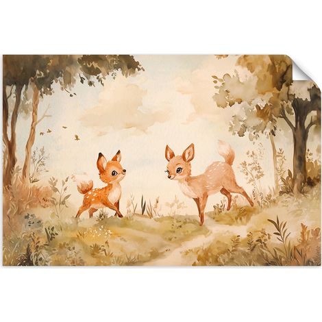 Selbstklebendes Poster – Wandsticker Bunte abstrakte Formen 60x40 cm (1/3)