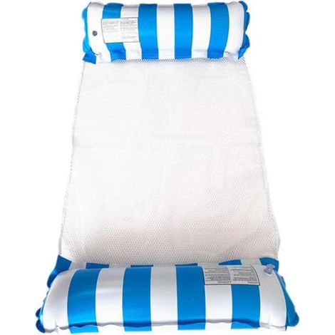 Hamac gonflable flottant pour piscine, lit flottant gonflable 4 en 1, hamac flottant pliable polyvalent, lit flottant portable ultra léger pour adultes (Bleu foncé) (1/3)