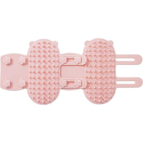2 pcs 2 en 1 Brosse Autonettoyante pour Chat, Silicone Brosse de Toilettage pour Chat Réglable Grattoirs pour Visage de Chat pour Pieds de Table Cadre d'escalade Gant de Perte pour Chien, Rose (1/5)