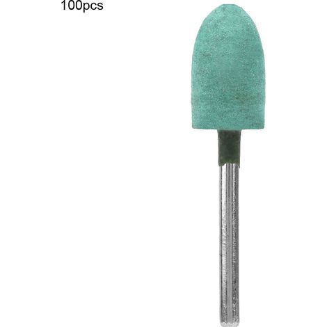 Pointes de polissage caoutchouc émeri vert, cône 10 mm tige 3 mm, 100 pièces pour Dremel, finition précise sans surchauffe (1/5)