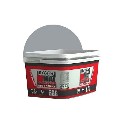 Peinture à base de résine acrylique mate LOXXO MAT  Conditionnement: 2,5L - Couleur: SOURIS (LOXXO) (1/2)