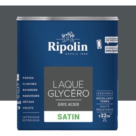 Laque Glycéro Ripolin Satin Gris Acier 2 L (1/2)