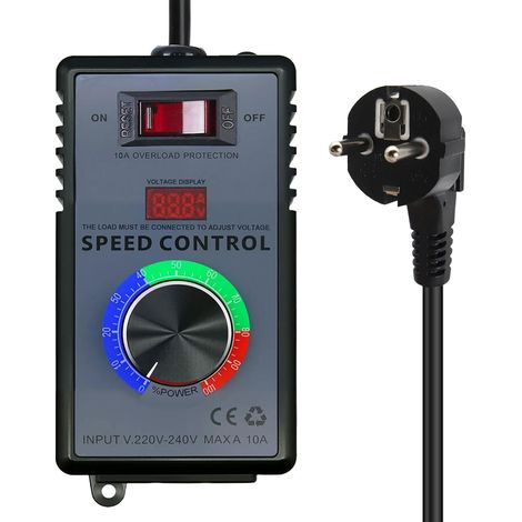 4000W Regulateur de Tension AC230V 10A Variateur de Vitesse,Moteur Contrôleur de Vitesse du Ventilateur pour Moteur Contrôleur de Vitesse du Ventilateur Meuleuse d'angle Souffleur Perceuse Manue (1/5)