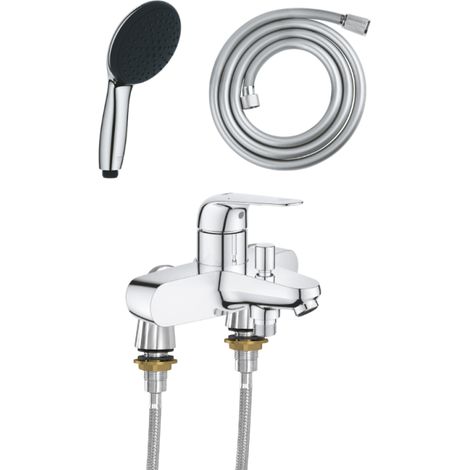 Mitigeur baignoire mécanique GROHE Swift avec colonnettes Idro'Flex + Douchette 2 jets Start + Flexible (1/4)