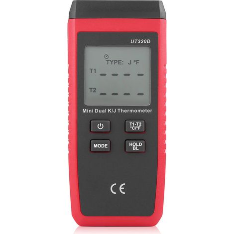 Thermomètre numérique à thermocouple Mini Contact Type K/J avec écran LCD (UT320D) (1/5)