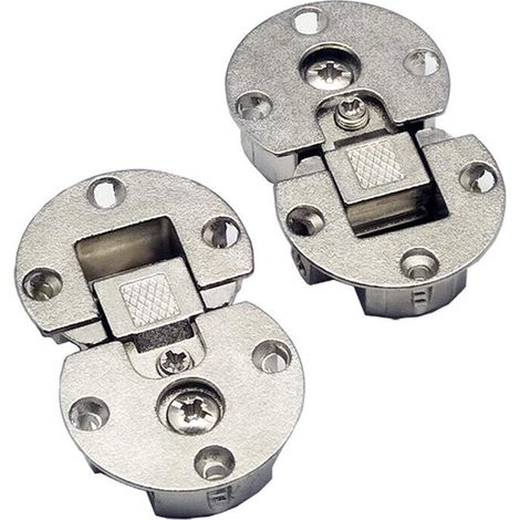 Lot de 2 charnières pliables réglables et cachées à 90 degrés pour meubles - Charnière de table spéciale autoportante - Charnière semi-circulaire en bois pliable pour table ronde (1/5)