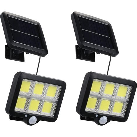 2er-Pack Solar-Gartenleuchten mit Bewegungsmelder, 120 LEDs, IP65 wasserdicht, 5 m Kabel, 3 Modi, (1/4)