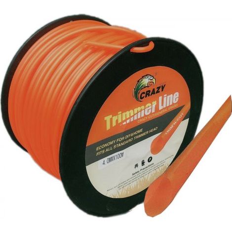 FILO PER DECESPUGLIATORE TONDO 4mm bobina 100mt taglaerba cavo matassa ROSSO
