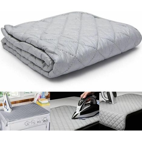 Tapis de repassage de table - Tapis de repassage - Protection pour vêtements - Tapis de repassage résistant à la chaleur - 84 x 45 cm - Argent