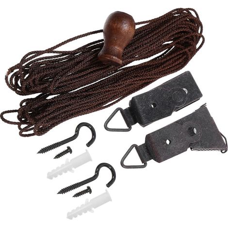 Accessoires pour stores enrouleurs et rideaux compatibles avec les fenêtres de chambre, salon et bureau. Design compact. 1 ensemble. (1/5)