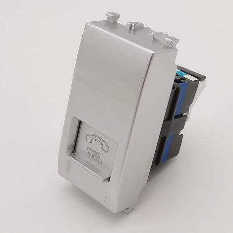 Frutti compatibili vimar plana Interruttori prese pulsanti silver argento Presa Tel