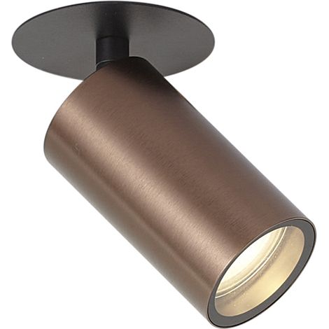 QAZQA Modern Recessed Spotlight Dark Bronze GU10 50mm IP44 -