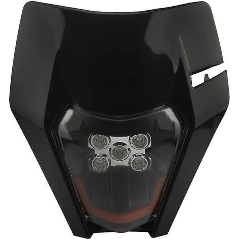 Phare avant de moto cross-country modifié KTM EXC XC orange à 5 LED - Noir (1/5)