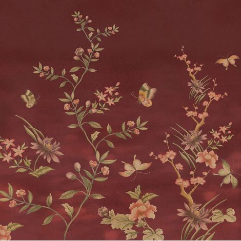 papier peint panoramique fleurs rouge - Komar (1/3)