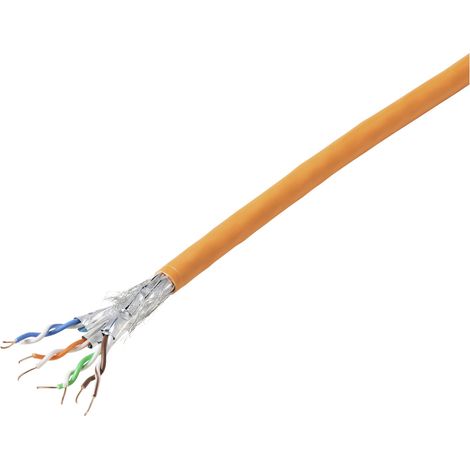 TRU COMPONENTS Netzwerkkabel CAT 7a S/FTP 4 x 2 x 0.26 mm² CPR-Dca zertifiziert Orange 100 m