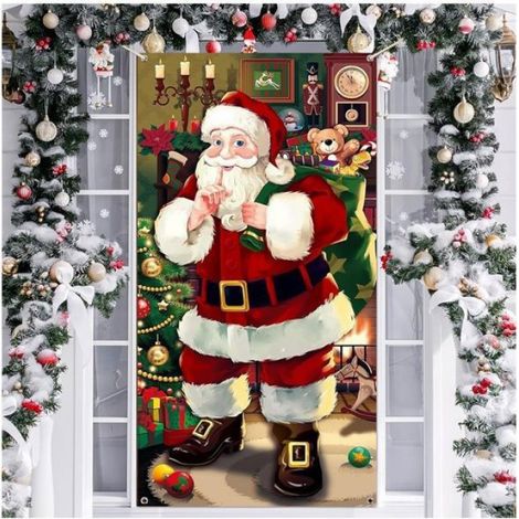 1 Bannière de porte, Noël, décoration suspendue, Village de Noël, intérieur maison (1/5)