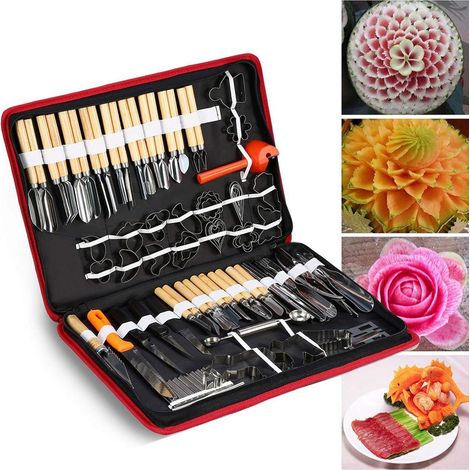 Kit Sculpture Culinaire 80 Pcs - Outils d'Épluchage et de Sculpture Culinaire pour Fruits et Légumes