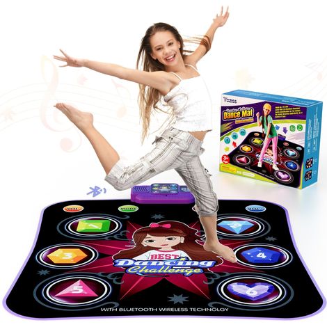 Tapis de danse pour enfants de 3 à 12 ans, tapis musical avec 5 niveaux de jeu, musique et Bluetooth, tapis de gymnastique pour enfants, cadeau pour filles et garçons
