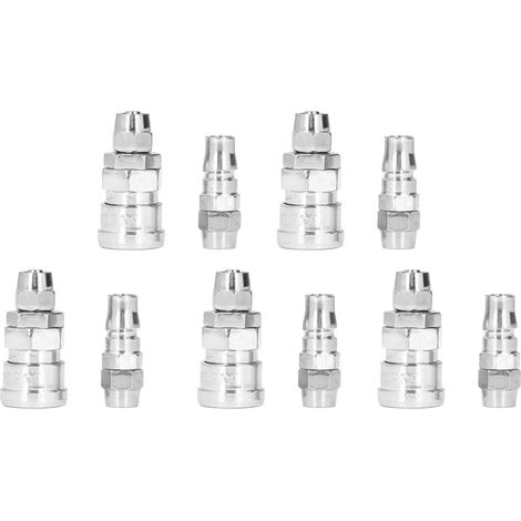 5 jeux de raccords pneumatiques rapides en acier inoxydable nickelé avec kit de bouchons (tube de verrouillage 5x8 (SP+PP-20))