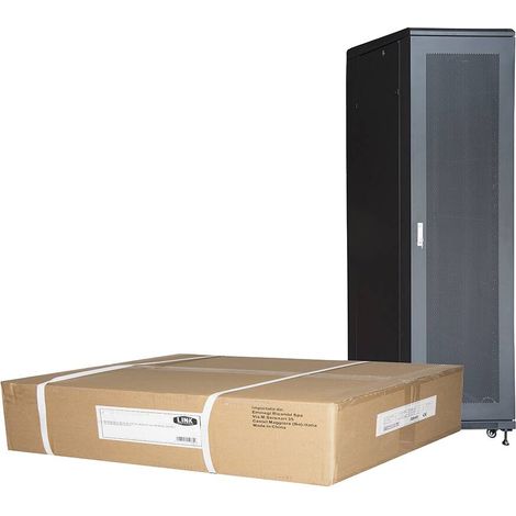 Link Armadio Rack 19” 42u (a) 2055, (l) 600, (p) 1000 Colore Nero Disassemblato Porta Traforata