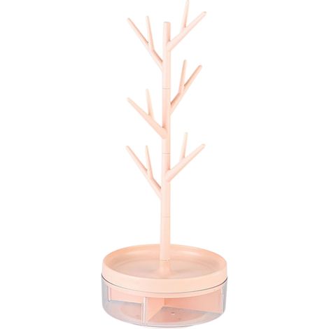 Présentoir à bijoux - tour en plastique en forme d'arbre, idéale pour les colliers, bracelets et boucles d'oreilles, compatible avec les coiffeuses et les armoires de salle de bain. (1/5)