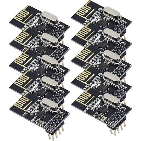 Lot de 10 modules de transmission de données sans fil NRF24L01 2,4 GHz (version améliorée) (1/5)
