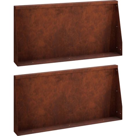 vidaXL Muro de Contención 2 uds. 80 x 12 x 50 cm Acero oxidado Oxidado (1/2)