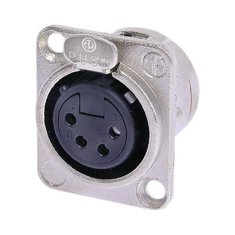 Neutrik NC4FD-L-1 Connettore XLR Presa a pannello contatti dritti Numero Poli (num): 4 Argento 1 pz.
