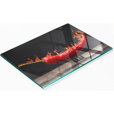 Tabla de cortar decorativa de cristal con forma de pimiento picante para cocina, 80x52 cm. (1/5)