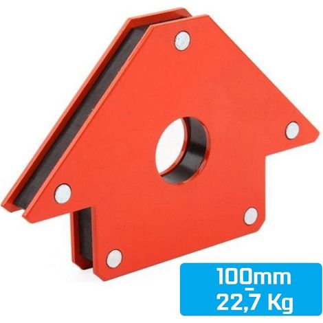Escuadra Magnetica para Soldar Imanes Soldadura Escuadras Magneticas para Soldar Iman de capacidad 23Kg Angulos 45° 90° 135° Escuadra Imantada para Soldar, 100mm (1/5)