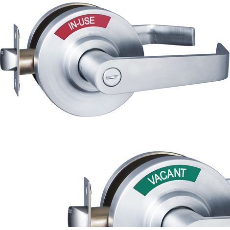 Serrure de poignée de salle de bain vacante ou en cours d'utilisation Qualité commerciale, classé ANSI Grade 2, parfait pour les toilettes, bureau, restaurants, entrepôt, acier (1/5)