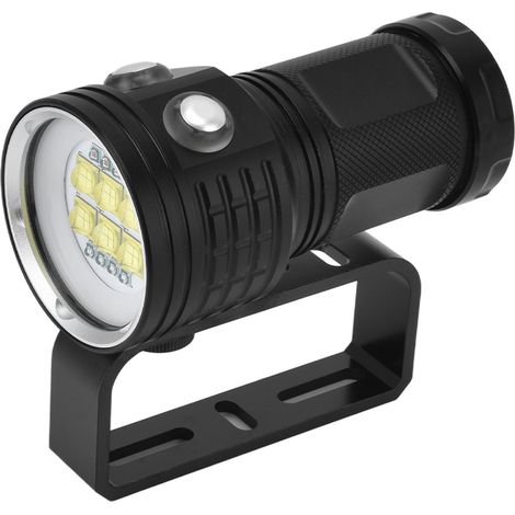 Lampe torche de plongée 14 LED étanche IPX8, 3 couleurs, 7 modes, portable, portée jusqu'à 100 m (328 pieds) pour la photographie sous-marine (1/5)