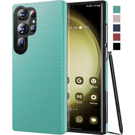 Schutzhülle für Samsung Galaxy S23 Ultra 5G, hartes Silikon, grün (1/5)